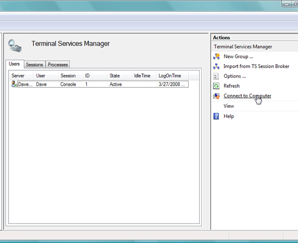 Terminal services manager