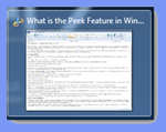 Что такое включение peek в windows 10