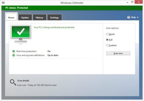 Windows Defender в Windows 10