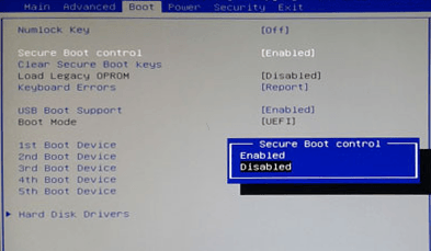 Вкладка «Boot» в настройках BIOS