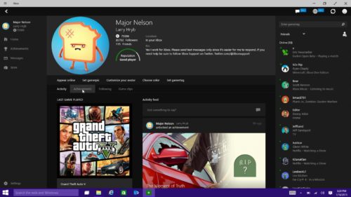 Магазин Xbox, запущенный через одноимённое приложение в Windows 10